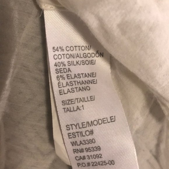 James Perse semi-sheer silk blend boxy relaxed fit oversized button down blouse - Picture 14 of 15